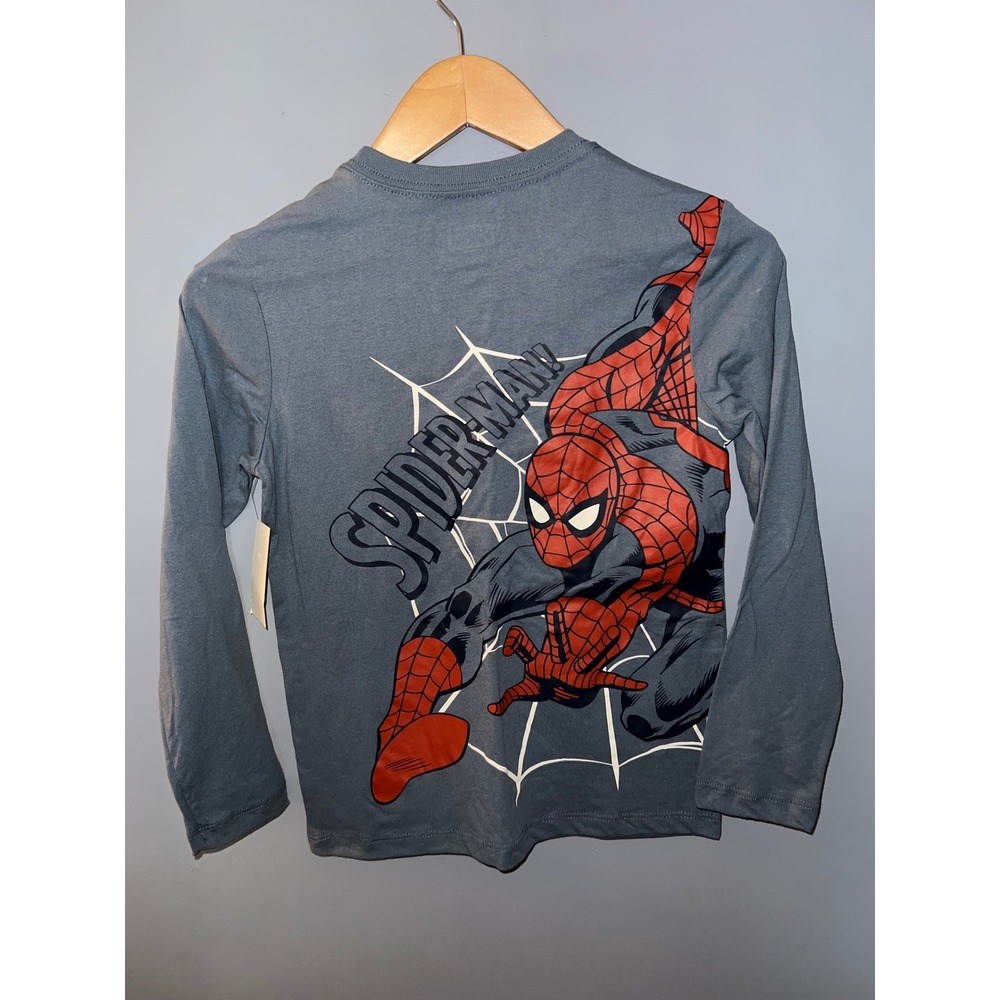Marvel The Amazing Spider-Man Long Sleeve Graphic Tee Blue Boys Size M 8 NWT
